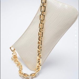 Chain Strap Animal Embossed Shoulder Bag